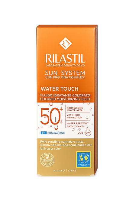 واقي شمس ريلاستيل سَن سيستم ملون مرطب بتأثير فاونديشن | Rilastil Sun System Water Touch Colored Moisturizing Fluid SPF 50+