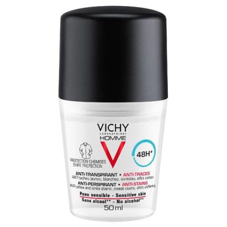 مزيل عرق فيتشي للرجال 48 ساعة رول أون للتحكم بالتعرق – Vichy Homme Antitranspirant 48H Deo Roll-On 50ml