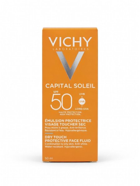 واقي شمس فيتشي كابيتال سوليل دراي تاتش SPF50 للبشرة الدهنية والمختلطة – Vichy Capital Soleil Dry Touch SPF50 Oil Control