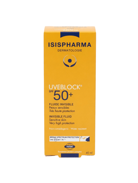واقي شمس يوفبلووك SPF 50+ فلويد غير مرئي للبشرة الحساسة من إيزيس فارما | ISISPHARMA Uveblock 50+ Fluid