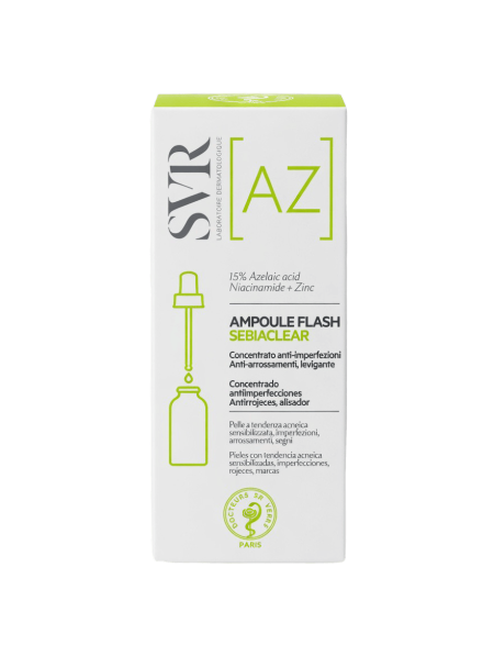 أمبول سيبياكلير A.Z 15% حمض الأزيليك للحبوب والاحمرار من إس في آر | SVR Sebiaclear A.Z 15% Ampoule