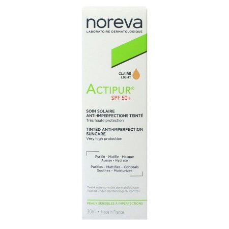 كريم نوريفا أكتيبور الملون SPF50+ للبشرة الدهنية والمعرضة لحب الشباب | Noreva Actipur Tinted Anti-Imperfection Sun Care SPF50+