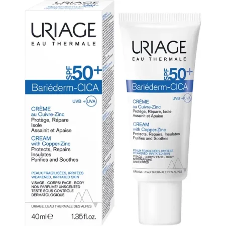 واقي شمس يورياج باريديرم سيكا SPF50+ للحماية والإصلاح | Uriage Bariéderm-CICA SPF50+ Protective Cream
