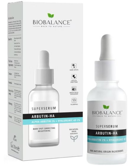 سيروم بيوبالانس سوبر لتفتيح البقع الداكنة بالأربوتين وحمض الهيالورونيك | BioBalance Super Serum Anti Dark Spots Arbutin + HA