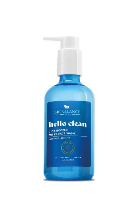 غسول بيوبالانس هيلو كلين سيكا مهدئ للبشرة الحساسة | BioBalance Hello Clean Cica Soothe Milky Face Wash