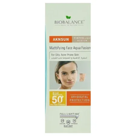 واقي شمس بيوبالانس أكنسن ماتيفاينغ للبشرة الدهنية والمعرضة للحبوب | BioBalance AknSun Mattifying Face Aqua Fusion SPF 50+