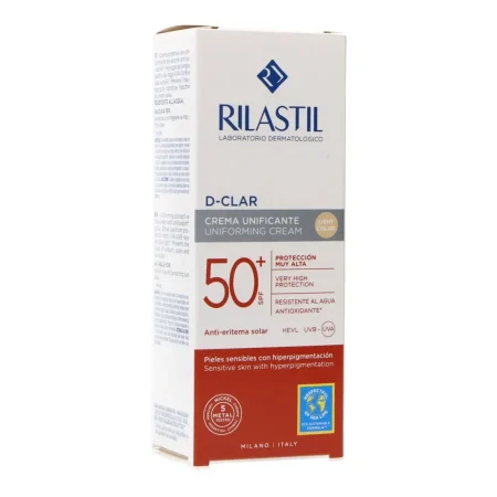 واقي شمس ريلاستيل دي-كلار ملون + تغطية فاونديشن SPF 50+ | Rilastil D-Clar Tinted Sun Cream Foundation Effect