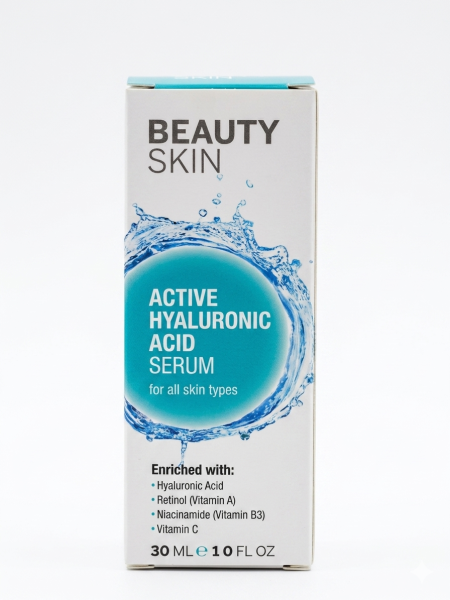 سيروم بييوتي سكين هيالورونيك أسيد أكتيف للترطيب ومكافحة علامات التقدم | Beauty Skin Active Hyaluronic Acid Serum 30ml
