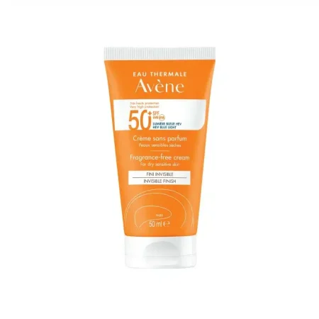 كريم أفين واقي شمس SPF50+ خالي من العطر للبشرة الجافة والحساسة | Avène Fragrance-Free Cream SPF50+