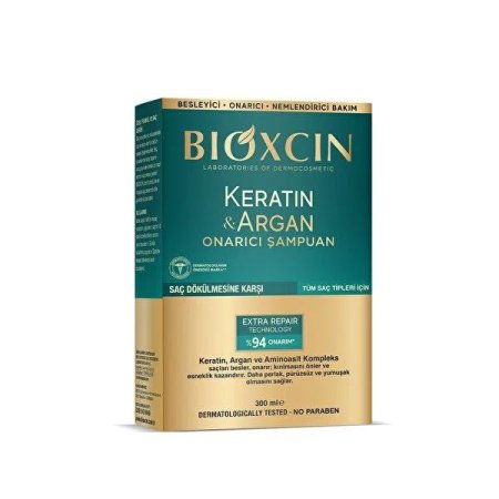 شامبو بيوكسين كيراتين + أرجان لإصلاح الشعر التالف وترطيبه | Bioxcin Keratin & Argan Repairing Shampoo