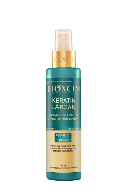 بلسم بيوكسين السائل كيراتين + أرغان لإصلاح الشعر بدون شطف | Bioxcin Keratin & Argan Liquid Hair Conditioner 150ml
