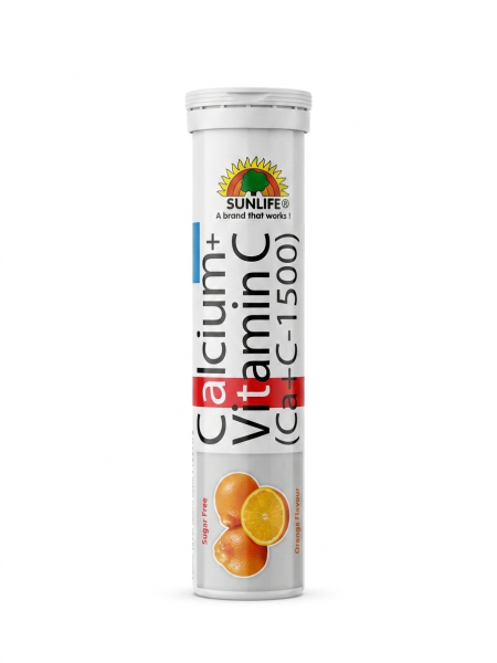 كالسيوم + فيتامين C (CatC-1500) فوّار | SUNLIFE® Calcium + Vitamin C Effervescent Tablets