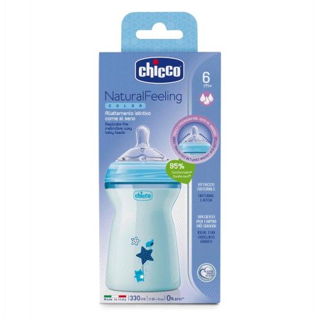 شيكو رضاعة ناتشورال فيلينغ للأطفال +4 أشهر | Chicco Natural Feeling Baby Bottle – 330 ml