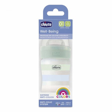 شيكو رضاعة ويل بيينغ مضادة للمغص من عمر يوم | Chicco Well-Being Anti-Colic Baby Bottle – 150 ml