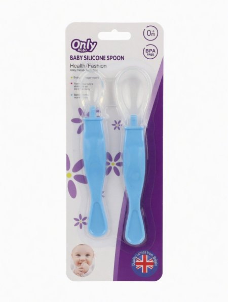 ملاعق سيليكون للأطفال (قطعتين) | Only Baby Silicone Spoon Set