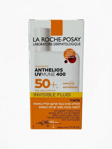 واقي الشمس لاروش بوزيه أنثيليوس للبشرة الدهنية UVMune 400 SPF 50+ فلويد غير مرئي لحماية عالية من الشمس – La Roche-Posay Anthelios UVMune 400 SPF 50+ Invisible Fluid