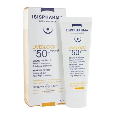 كريم واقي شمس معدني للحساسية العالية – ISISPHARMA UVEBLOCK® Mineral Cream SPF 50+