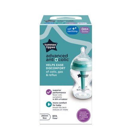رضاعة تومي تيبي المتقدمة والمضادة للمغص- Tippee Advanced Anti-Colic Baby Bottle