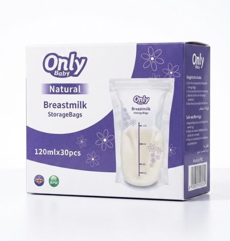 أكياس حفظ حليب الأم أونلي بيبي ناتشورال (120 مل × 30 كيس) | Only Baby Natural Breastmilk Storage Bags (120ml x 30pcs)