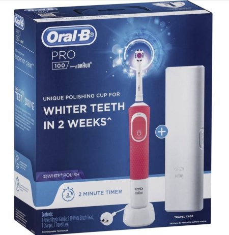فرشاة أسنان كهربائية للعناية اللطيفة باللثة وتنظيف احترافي | Oral-B Vitality 100 Sensi UltraThin Electric Toothbrush – Braun